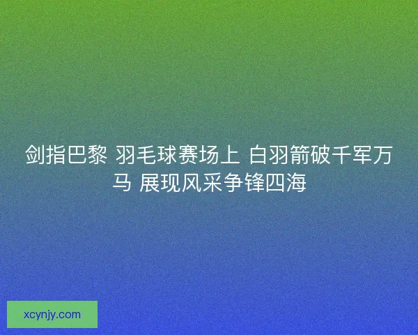 剑指巴黎 羽毛球赛场上 白羽箭破千军万马 展现风采争锋四海