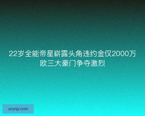 22岁全能帝星崭露头角违约金仅2000万欧三大豪门争夺激烈
