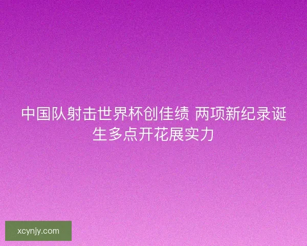 中国队射击世界杯创佳绩 两项新纪录诞生多点开花展实力