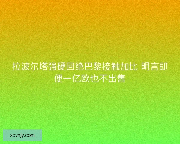 拉波尔塔强硬回绝巴黎接触加比 明言即便一亿欧也不出售